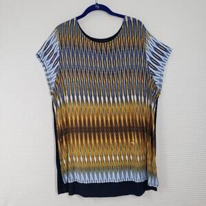 Dress Barn Top Womens 2X Blue Tie Dye Casual Bohemian Casual Summer Hippie Beach